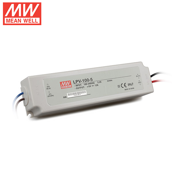 Mean Well LPV-100-5 DC5V 100Watt 20A UL Certification AC110-220 Volt Waterproof IP67 Power Supply For Programmable LED Strip Lights Mean Well LPV-100-5 DC5V 100Watt 20A UL Certification AC110-220 Volt Waterproof IP67 Power Supply For Programmable LED Strip Lights